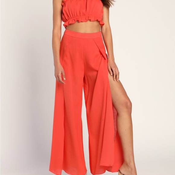 Lulus Pants - Lulu’s two coral two piece set